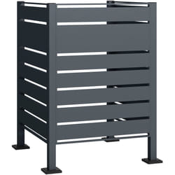 Wiltec - Cache-poubelle – 905 x 905 x 1200 mm – pour une poubelle de 60 à 240 l – Couleur anthracite – en Acier – avec 3 parois – Clôture Range