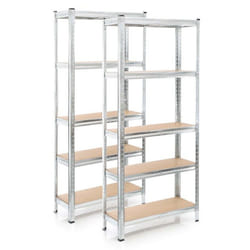 Wiltec Étagère Charges lourdes Jeu de 2 Galvanisée 174x75x30cm 875kg Rayonnage emboîtable 5 Niveaux