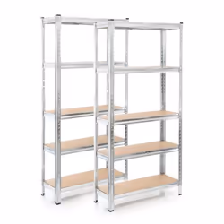 Wiltec Étagère Charges lourdes Jeu de 2 Galvanisée 180x90x30cm 875kg Rayonnage emboîtable 5 Niveaux