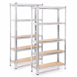 Wiltec Étagère Charges lourdes Jeu de 2 Galvanisée 180x90x40cm 875kg Rayonnage emboîtable 5 Niveaux