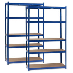 Wiltec Étagère Charges lourdes Jeu de 2 Bleue 120x60x200cm 200kg/Niveau Emboîtable 5 Niveaux