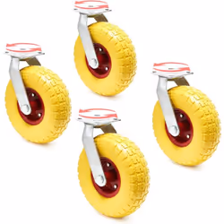 [Kit de 4 roulettes pivotantes] – Ce kit de Wiltec comprend quatre roues robustes avec supports rotatifs et plaques de montag ...