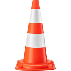 Wiltec - Cône de signalisation 50 cm – 500 x 290 x 290 mm – en pvc robuste et durable – avec réflecteurs – Circulation, Chantiers, Travaux