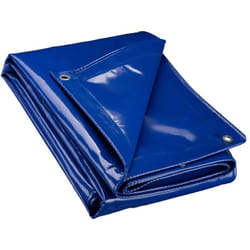 Wiltec - Bâche de camion 4 x 5 m 650 g/m² Bleue Polyester Revêtement pvc Œillets inox 100 cm Haute protection Vol uv Intempéries Moisissure Étanche