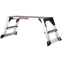 Wiltec - Plateforme de travail – 126 x 52 x 49 cm – Surface de marchepied 95 x 30 cm – Escabeau pliable en Aluminium – Plate-forme échelle