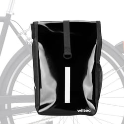 Wiltec Sacoche porte-bagages 16L 47x24x13cm Noir PVC Polyester Vélos Bandoulière