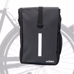 Wiltec Sacoche porte-bagages 16L 47x24x13cm Noir mat PVC Polyester Bandoulière