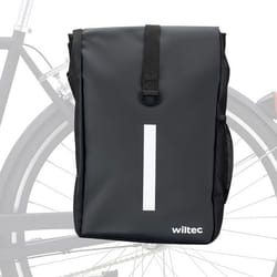 Wiltec Sacoche porte-bagages 16L 47x24x13cm Noir mat PVC Polyester Bandoulière