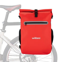Wiltec Sacoche sac à dos étanche porte bagages 20L Compartiment ordinateur Rouge