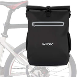 Wiltec - Sacoche sac à dos étanche pour porte-bagages noire – capacité de 20 l – en 600D tpu – avec compartiment pour ordinateur portable – pour