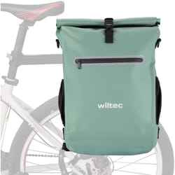 Wiltec - Sacoche sac à dos étanche pour porte-bagages verte – capacité de 20 l – en 600D tpu – avec compartiment pour ordinateur portable – pour