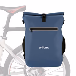 Wiltec Sacoche sac à dos étanche porte bagages 20L Compartiment ordinateur Bleue