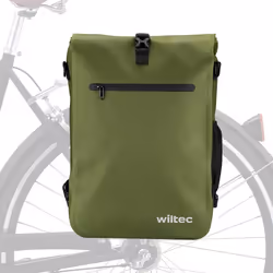 Wiltec Sacoche sac à dos étanche porte bagages 25L Compartiment ordinateur Olive
