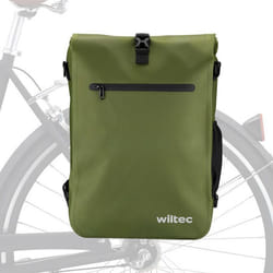 Wiltec Sacoche sac à dos étanche porte bagages 25L Compartiment ordinateur Olive