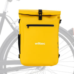 Wiltec Sacoche sac à dos étanche porte bagages 25L Compartiment ordinateur Jaune