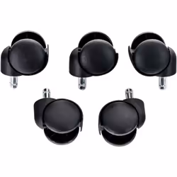Set de 5 roulettes en plastique pour fauteuil de bureau ! Ces roulettes plastiques pour chaises de bureau sont utilisables de ...