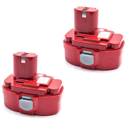 vhbw 2x Batterie remplacement pour Makita 1834, 1835F, 1833, 192828-1, 1823, 1822, 193061-8, 192829-9, 1835 pour outil électrique (2000 mAh, NiMH, 18