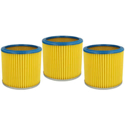 Vhbw - 3x filtre plissé compatible avec Aqua Vac 8503, 8204, 8502, 8500, 8203 b, 850, 8203 p, 8204 b, 8203, 8224 b aspirateur - bleu / jaune