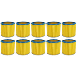 10x filtre à cartouche compatible avec Aqua Vac boxter 15 p, 30 s, 20 s, 15 s aspirateur - Filtre plissé - jaune - Vhbw