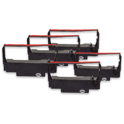 5x Ruban encreur compatible avec Omron rs 6500, imc 70 imprimante matricielle ou de reçus - noir-rouge - Vhbw