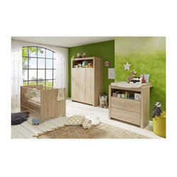 Les Tendances - olivia sonoma Chambre bebe complete : lit 70140cm + commode + armoire - Chene naturel