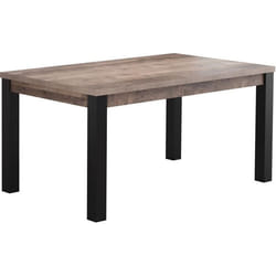Table à manger fixe EMILE 6 personnes - Mélamine chêne brun tabac et noir mat - L160 x P90 x H77 cm - TRENDTEAM