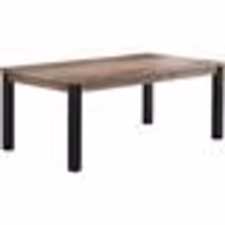 Table à manger EMILE 10 personnes - Mélamine chêne brun tabac et noir mat - L200 x P100 x H77 cm - TRENDTEAM
