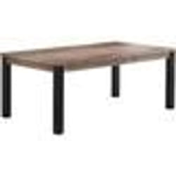 Table à manger EMILE 10 personnes - Mélamine chêne brun tabac et noir mat - L200 x P100 x H77 cm - TRENDTEAM