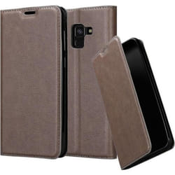 Coque pour Samsung Galaxy A8 2018 - CADORABO - Marron Café - Simili-cuir - Fermeture magnétique - Ultra fin