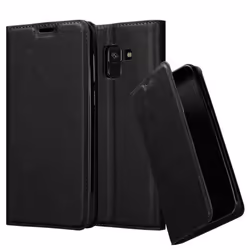 Coque pour Samsung Galaxy A8 2018 - CADORABO - NOIR NUIT - Simili-cuir - Semi-rigide - Fermeture magnétique