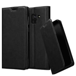 Coque pour Samsung Galaxy A8 2018 - CADORABO - NOIR NUIT - Simili-cuir - Semi-rigide - Fermeture magnétique