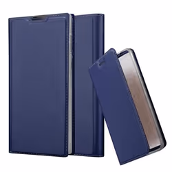 Coque pour Sony Xperia L1 - CADORABO - CLASSY BLEU FONCÉ - Semi-rigide - Aimantée - Design moderne