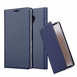 Coque pour Nokia Lumia 950 XL - CADORABO - CLASSY BLEU FONCÉ - Semi-rigide - Aimantée - Design moderne