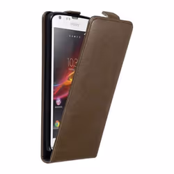 Coque pour Sony Xperia SP Etui en MARRON CAFÉ Housse Case Cover Protection Flip magnétique Portefeuille