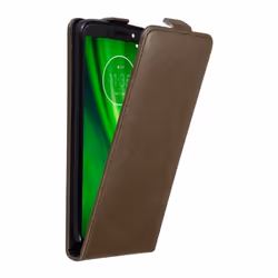 Housse de protection - CADORABO - Motorola MOTO G6 PLAY - Simili-cuir - Marron - Flip avec fermeture magnétique