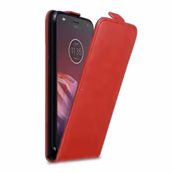 Coque pour Motorola MOTO Z2 PLAY / Z2 FORCE Etui en ROUGE DE POMME Housse Case Cover Protection Flip magnétique Portefeuille