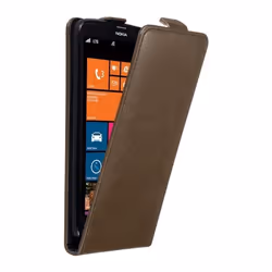 Coque pour Nokia Lumia 1320 Etui en MARRON CAFÉ Housse Case Cover Protection Flip magnétique Portefeuille