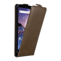 Coque pour Nokia 7 PLUS Etui en MARRON CAFÉ Housse Case Cover Protection Flip magnétique Portefeuille