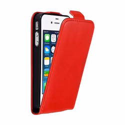 Coque pour Apple iPhone 4 / 4S Etui en ROUGE DE POMME Housse Case Cover Protection Flip magnétique Portefeuille
