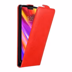 Coque pour LG G7 ThinQ / FIT / ONE Etui en ROUGE DE POMME Housse Case Cover Protection Flip magnétique Portefeuille