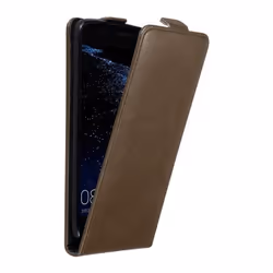 Coque Flip - CADORABO - Huawei P10 - Simili-cuir - Marron - Fermeture Magnétique