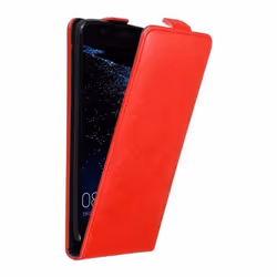 Coque pour Huawei P10 LITE Etui en ROUGE DE POMME Housse Case Cover Protection Flip magnétique Portefeuille