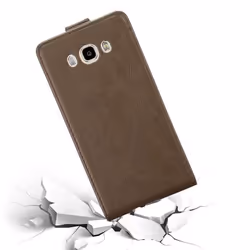 Coque pour Samsung Galaxy J7 2016 Etui en MARRON CAFÉ Housse Case Cover Protection Flip magnétique Portefeuille