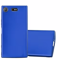 Coque - CADORABO - Sony Xperia XZ1 Compact - Bleu Métallique - Shockproof - Ultra Slim - TPU Silicone