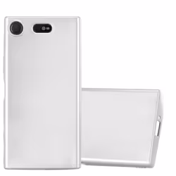 Coque pour Sony Xperia XZ1 COMPACT Housse en METALLIC ARGENT Etui Case Cover Protection Silicone TPU Cover matte