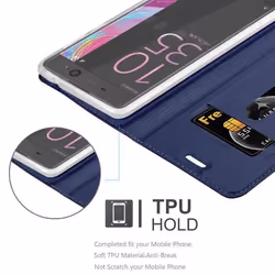 Coque - CADORABO - Sony Xperia XA - Bleu Foncé - Fermeture Magnétique - Protection Chocs et Rayures