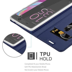 Coque - CADORABO - Sony Xperia XA - Bleu Foncé - Fermeture Magnétique - Protection Chocs et Rayures