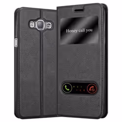 Housse de protection - CADORABO - Samsung Galaxy A8 2015 - Simili-cuir - Double fenêtre - Fonction stand