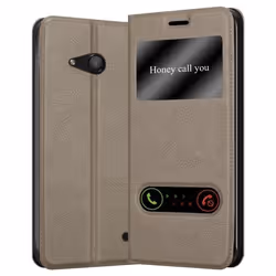 Coque pour Nokia Lumia 550 - CADORABO - Marron - Simili-cuir - Fermeture Magnétique - Double Fenêtre