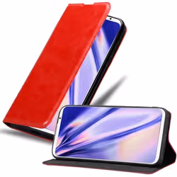 Coque portefeuille - CADORABO - MEIZU 16TH - Simili-cuir - Rouge - Fermeture magnétique invisible